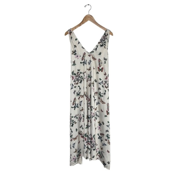 Josa Tulum Dress One Size‎ Fits Most Ivory Butterfly Print Beach  Cover V-neck - Picture 3 of 12